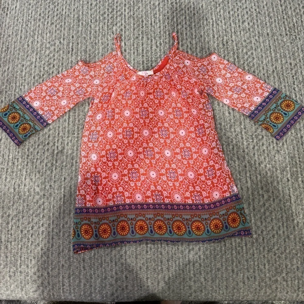 GB GIRLS Little Girls Red Dress with Open Shoulders. EUC!